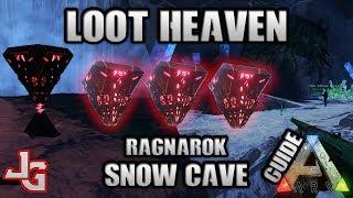 ARK - Loot Heaven - Snow Cave Guide - Best way to farm loot - Ragnarok map