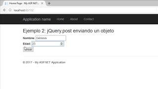 Ajax con jQuery. Post y Get | AJAX | Programando en ASP.NET MVC 5