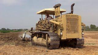 1955 Allis Chalmers HD15 + Borgatti plowing - Engine sound | Aratura