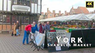 Shambles Market York  walking from York Minster via Goodramgate to Shambles