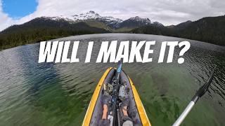 I paddled across a lake to go skiing in July