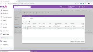 MYOB Advanced Training - Purchasing - Receipting Multiple Purchase Orders and Returning Faulty Goods