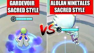 Gardevoir Scared VS Alolan Ninetales Sacred Style Holowear comparison - Pokémon Unite