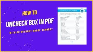 How to Uncheck Box in PDF with or without Adobe Acrobat (Chrome Helps)