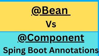 Difference between @component & @bean annotations in Spring boot | Interview Question