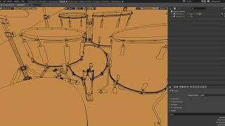 Trying out LANPR branch (blender 2 8 alpha) with  drums set
