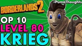 Borderlands 2: The BEST Level 80 OP 10 KRIEG THE PSYCHO Build (Solo Hellborn/Melee) #PumaThoughts