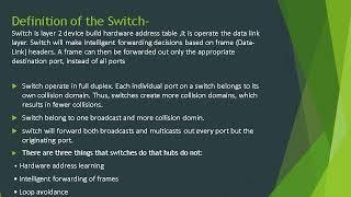 Definition of the Hub, Switch and Router