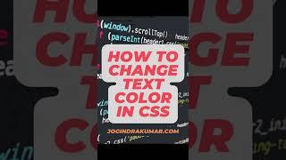 HOW TO CHANGE TEXT COLOR IN CSS #html #css #text  #color #change #shorts