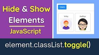 Hide and Show Div / Element using JavaScript Css | Explained toggle function |  Beginners Guide #001