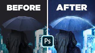 How to Create RAIN With FILTERS in Photoshop!