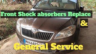 Skoda Rapid Diesel engine DSG Front Shock absorbers Replace & General Service