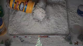 ASMR‍️CORN STARCH&LEMON COMET CRUMBLE#oddlysatisfying#cornstarch#lemoncomet #powderplay