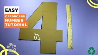 DIY Cardboard Number 4 Tutorial for Party Decoration Centerpiece Number Pinata Ideas (14" x 11")