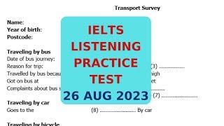 IELTS LISTENING PRACTICE TEST 26 AUG 2023
