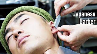  Ear cleaning  / Straight razor ear shaving by a japanese women barber / ASMR / ヘアーサロンタナカ 