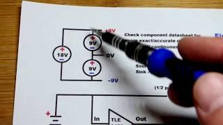 TLE2426 3 terminal virtual ground rail splitter IC for split or dual power from single supply