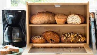 Laura's Green Kitchen Large Bread Box   Wood Bread Box with Clear Front Window Review