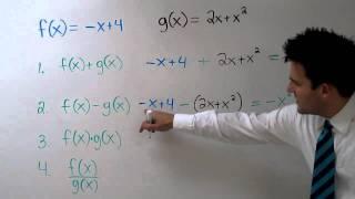 Operations with Functions - How to Add, Subtract, Multiply, or Divide Functions