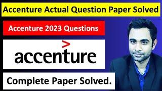 Accenture 2023 Actual Question Paper Solved | Accenture Previous Year Questions