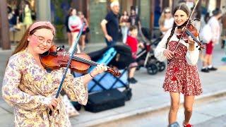 Dance Monkey - Karolina Protsenko & Holly May - Street Performance in Santa Monica - Violin Duet