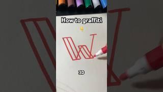 Draw letter W easy #tutorial #letterart #3d #graffiti #foryou