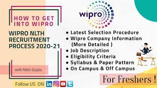 Wipro Recruitment 2020-21 | Selection Process | Syllabus | Paper Pattern | Eligibility | Wipro NLTH