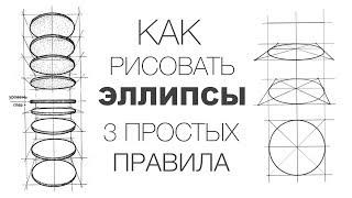 КАК РИСОВАТЬ ЭЛЛИПСЫ. Простой и быстрый способ рисования ЭЛЛИПСОВ