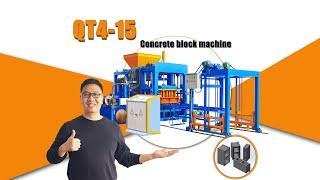 QT4-15 super automatic concrete 8 inch hollow block brick making machine