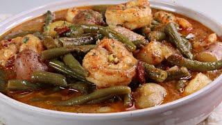 Southern Style Green Beans with Shrimp and Potatoes | How To Make Green Beans