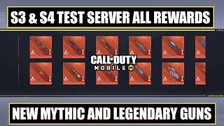 *NEW* Codm Test Server Season 3 And Season 4 New Mythic And Legendary Guns Rewards