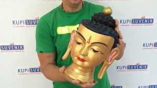 Статуэтка из керамики «Голова Будды» золотистая