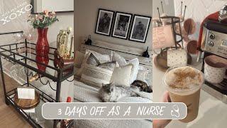 THREE DAYS OFF AS A NURSE VLOG | reset w me, valentines decorating, getting a facial, etc.