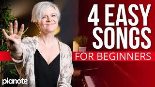 Easiest 4 Piano Songs For Beginners ️ (Piano Lesson)