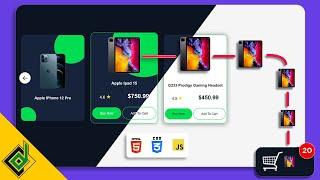 Add To Cart Animation | Responsive Fly To  Shopping Cart Effect | vanilla JavaScript