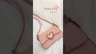 RACUN SHOPEE SLING BAG LOVE AESTHETIC // KOREAN SLING BAG HAUL #slingbaghaul #shorts #shopeefinds