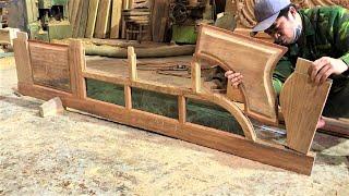 Amazing Making Curved Panel For Wooden Door // Nice Woodworking Techniques in Design Wood Door