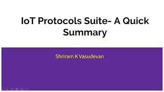 IoT Protocol Suite - Explained - Must Know.