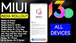 Miui 13 Stable India Rollout - Note 8/9/10 Pro Max, Redmi 8/9 Prime, Poco M2/M3/X3/X2 Pro, Mi 10/11