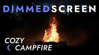 Campfire Sounds at Night - Dimmed Screen | Cozy Fireplace and Crackling Fire Sounds for Sleeping