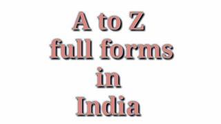 A to Z full form