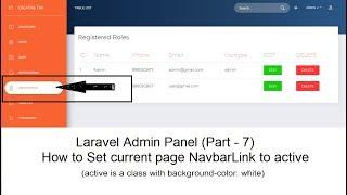 Laravel-Admin Panel (Part-7) | How to set current Navbar Link to Active-Color in Laravel