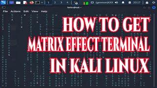 HOW TO GET MATRIX EFFECT TERMINAL IN KALI LINUX 2021 | INSTALLING CMATRIX IN KALI LINUX