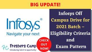 Infosys Off Campus Drive for 2021 Batch – Eligibility Criteria and Exam Pattern