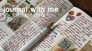 journal with me | vintage style ️ creative diary entry 🫖 real paper sounds + cozy bgm