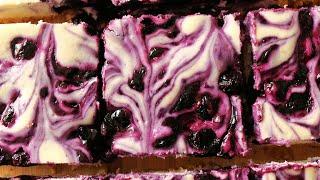 Best Blueberry Swirl Cheesecake Bars