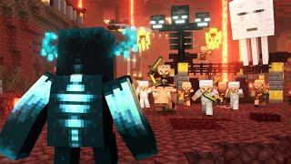 Warden vs Piglin Nether Army FIGHT ｜ Alex And Steve Life ｜ Minecraft Animation!