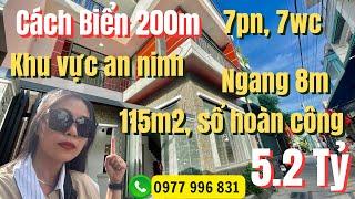 Nhà Mới 4 Tầng 7 PN Cách biển 200m, ngang 8m mà giá chỉ 5.2 Tỷ