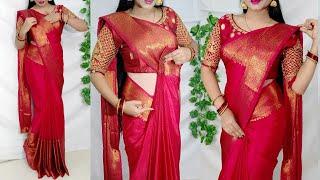 Easy & Beautiful saree draping trick to look more attractive/Saree wearing tips @Saundaryaa