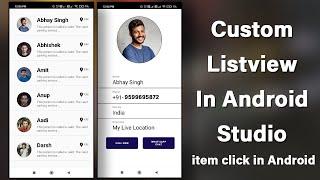 Custom Listview with item click in Android || Listview in Android Studio || Custom Listview